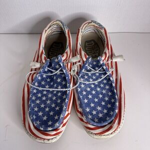 Hey Dude Wally Stars N‎ Stripes USA Patriotic Shoes  US Size 12 Men's